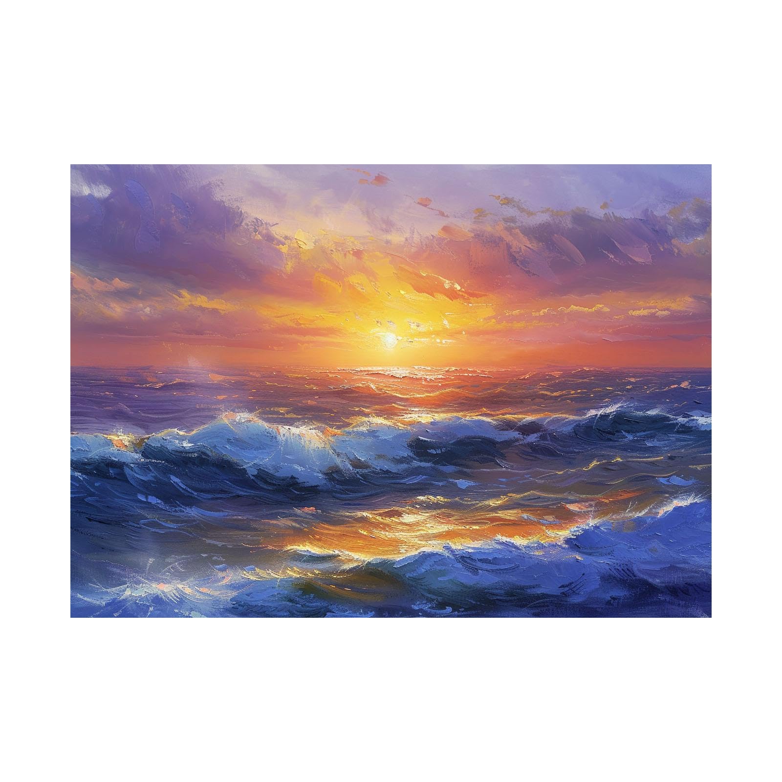 Impression sur toile coucher de soleil marine 60x80cm - 8