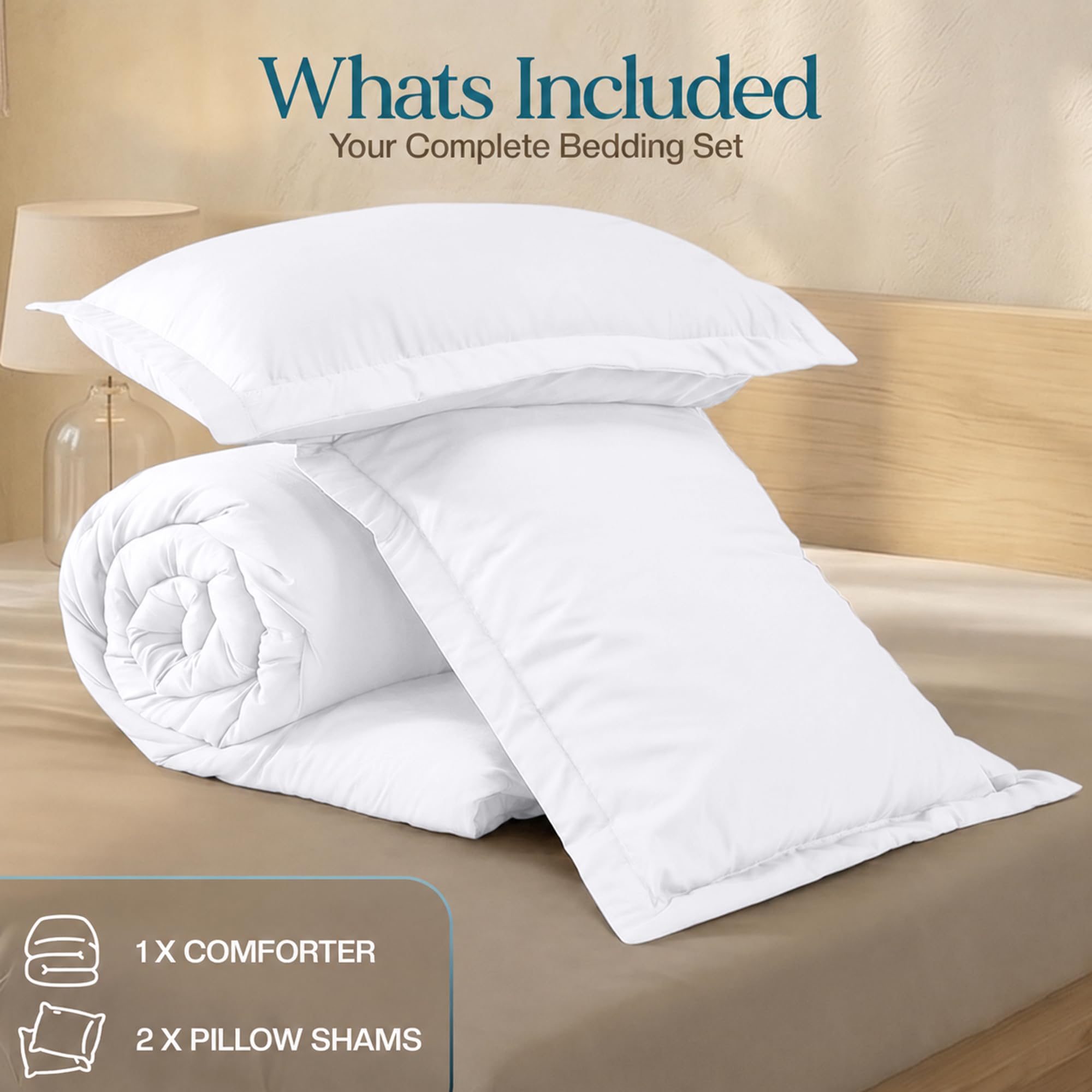Utopia Bedding Trapunta per piumino (Queen) – Ultra peluche ipoallergenico, imbottitura in fibra siliconata, piumino alternativo (bianco)