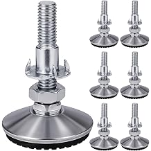 6PCS Furniture Feet, M10 50mm Adjustable Feet for Furniture, Stainless Steel Levelling Foot, Non-Slip Bed Legs, Sofa Foot Gliders, Fit for Beds, Chair Legs