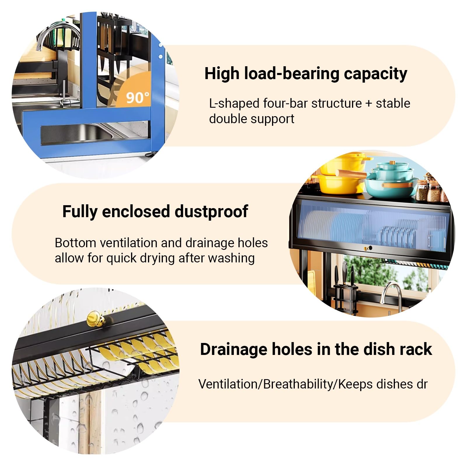 Escurridor de platos para fregadero, organizador de cocina abatible que ahorra espacio para platos, vasos, cuencos y cubiertos, solución de secado eficiente