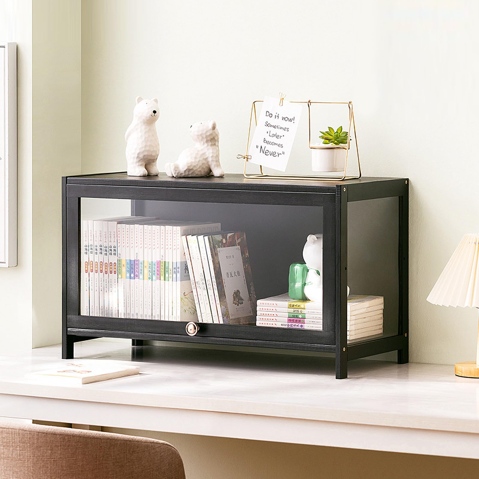 JFOZDM Display Cabinets, Multifunctional Dustproof Glass Display Cabinet, Acrylic Display Cabinet, Flap Cabinet Door Design, Sealed and Dustproof, Display Cabinet for Offices, Bedrooms, Living Rooms