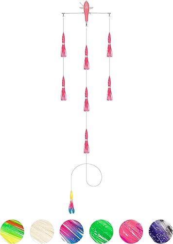 BLUEWING Barra esparcidora de pesca de 18 pulgadas, salpicador de puerto, andador de estribor, barra esparcidora de arrastre en alta mar con bulbos