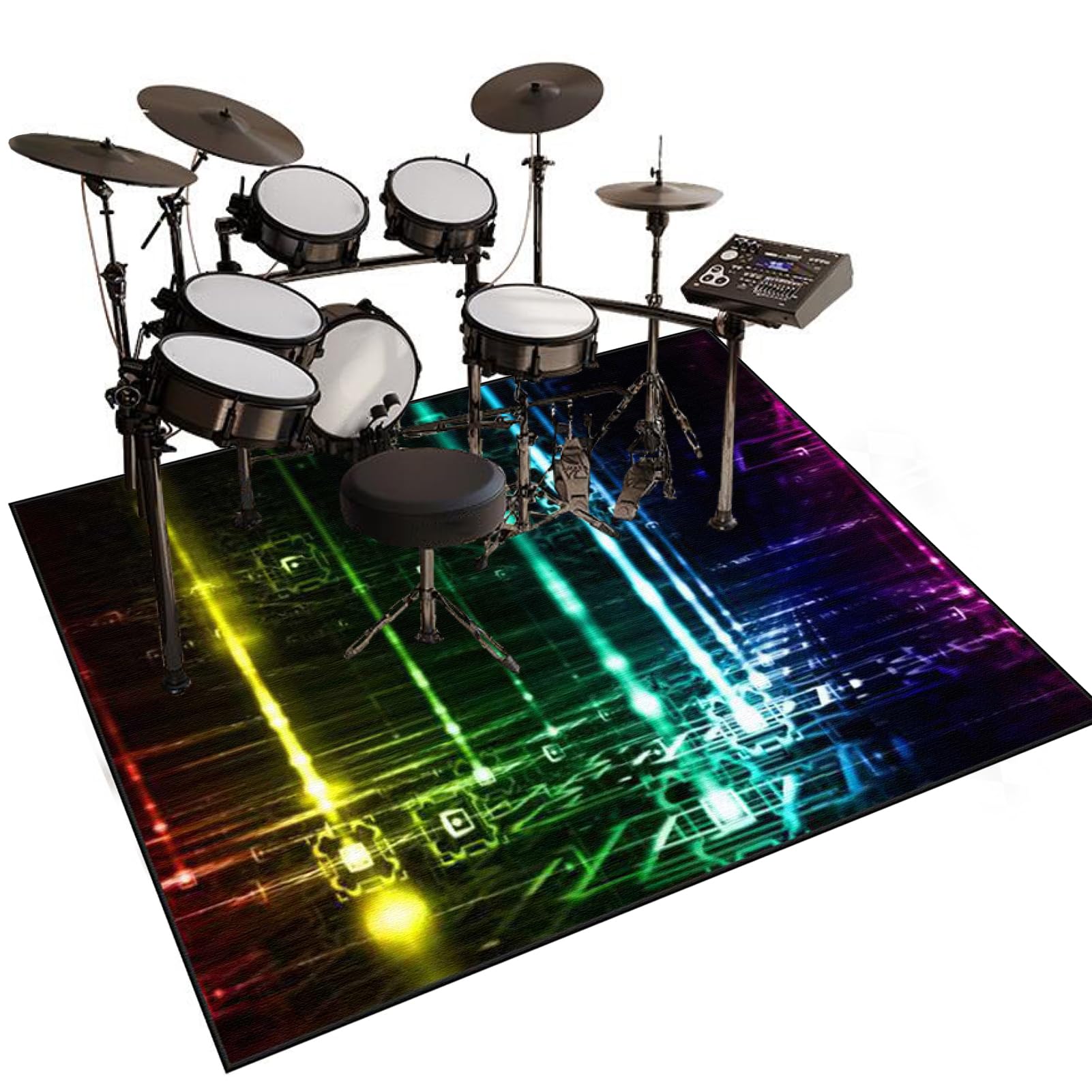Tapis de Batterie Acoustique Insonorisant - Tapis pour Batterie et Percussions - Tapis de Tambour - Tapis pour Batterie Electronique - Anti Bruit Instruments de Musique Tapis de Sol 140 x 100 cm