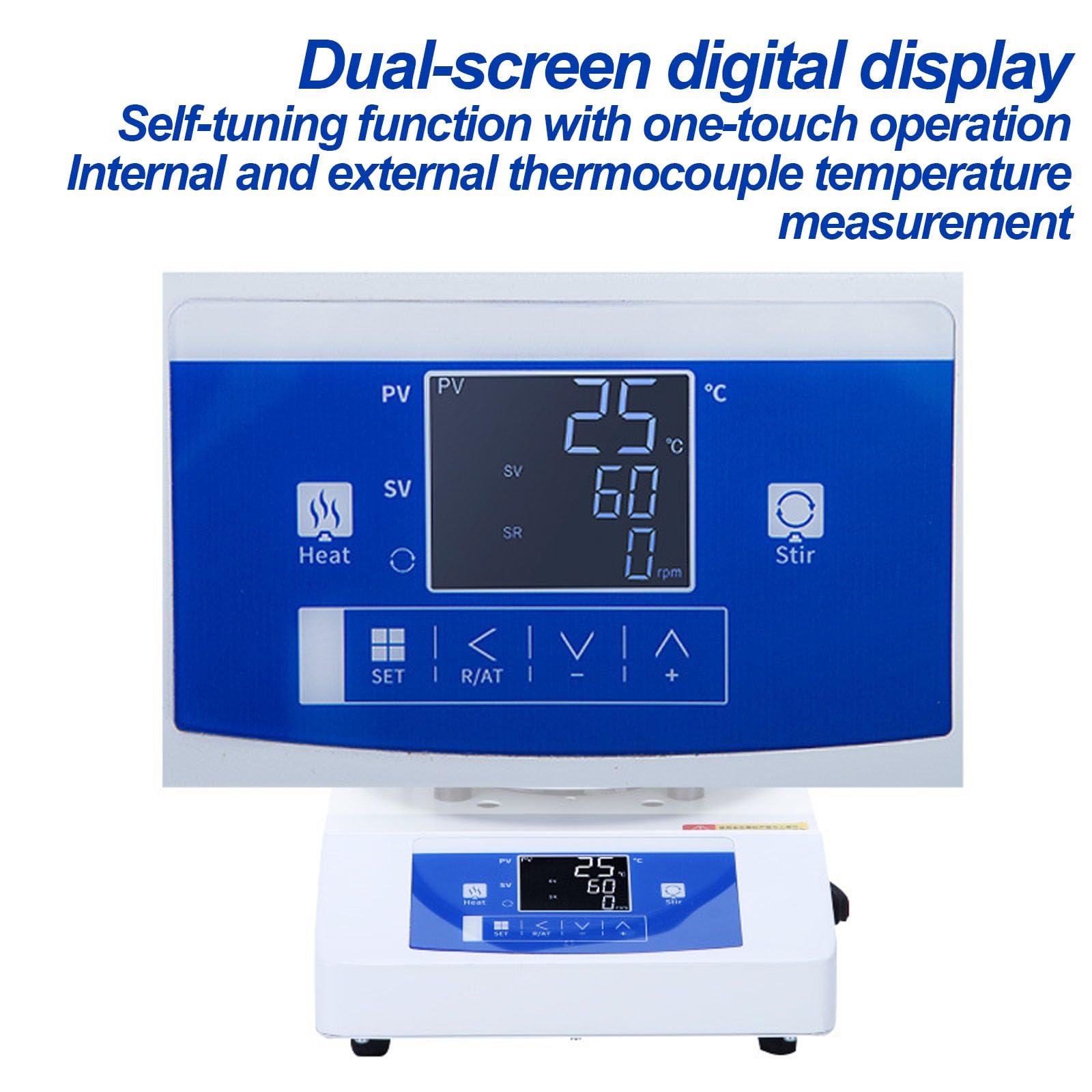 Magnetrühr-heiztopf Für Labore, Magnetrührer Mit Temperatursensor, 20-2000 U/min, Max. Rührvolumen 5 L, Wasser- Und Ölbad, Ideal Zum Mischen Und Erhitzen Von Flüssigen Proben 1L