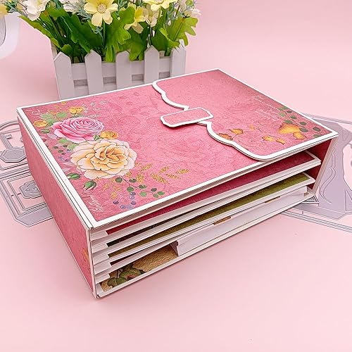 Vista 7 de AlinaCraft - Juego de 1 álbum hecho a mano de 6 x 8 pulgadas, corte de metal, troquelado para manualidades de papel, álbumes de bricolaje, regalos