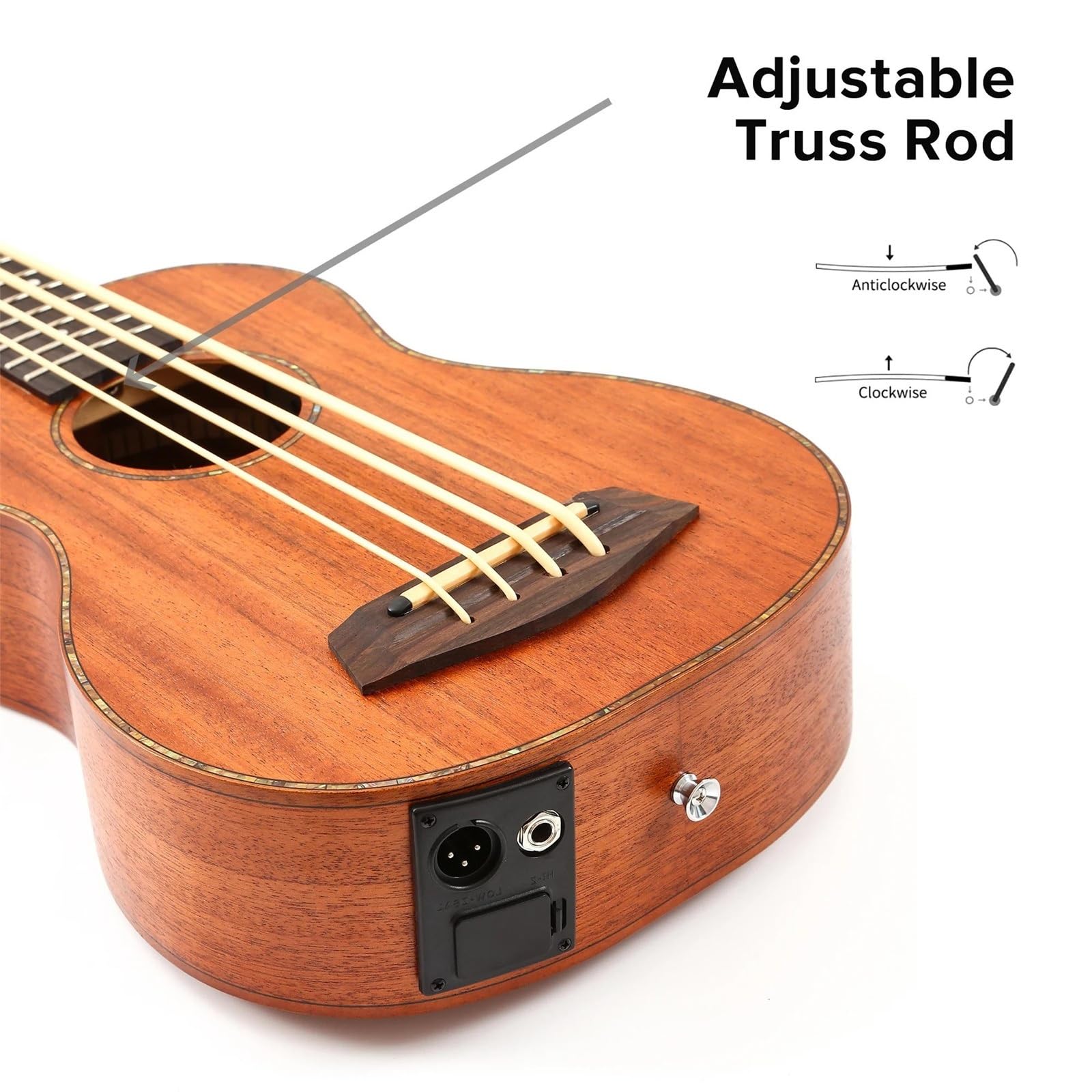 30 Zoll Elektrischer Ukulele-Bass, 4-saitige Ukulele-Gitarre, Saiteninstrument Mit Ukulele-Tasche Ukulele Einsteiger Kit