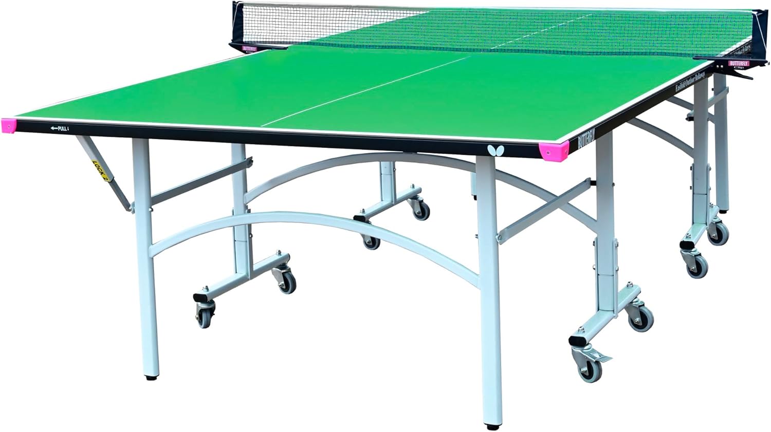 Butterfly Easifold Outdoor Ping Pong Table Melamine Top | Rolling Outdoor Table Tennis Table | 3 Year Warranty | 10 Minute Assembly | Great Bounce All Weather Ping Pong Table | Weatherproof Net