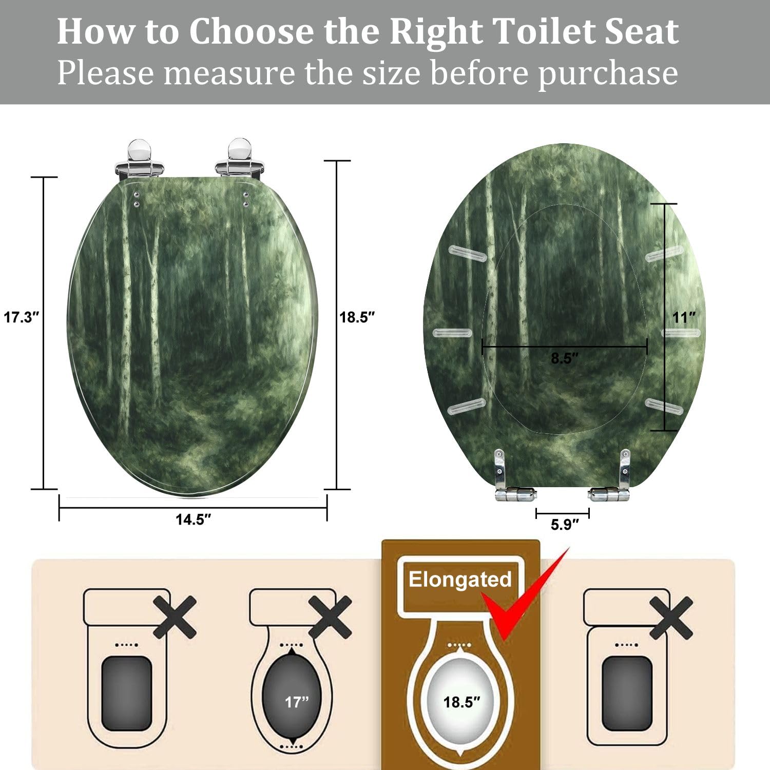 Sedile WC allungato per bagno