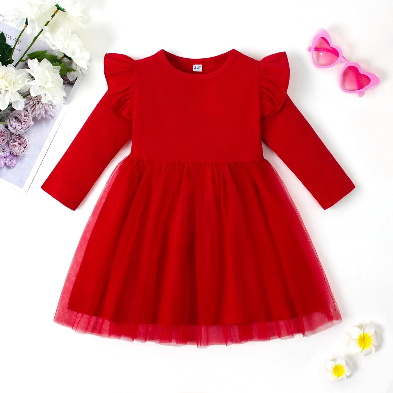 Magic Park 18M-7Y Baby Ruffle Tutu Dress Toddler Girl Tulle A-line Skirt Kids Casual Dresses Birthday Holiday Outfits - Image 3