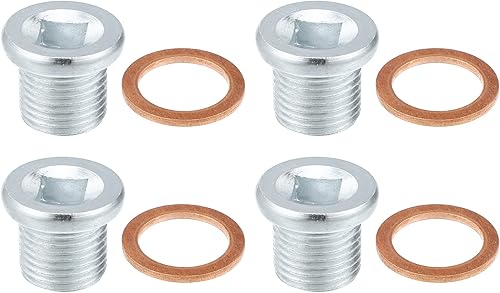 Miniatura 1 de X AUTOHAUX 4 tornillos de drenaje de aceite de motor de acero M16x1.5 con anillo de sellado para Volvo 260 480 para Peugeot 307 206 405 406 407 tono