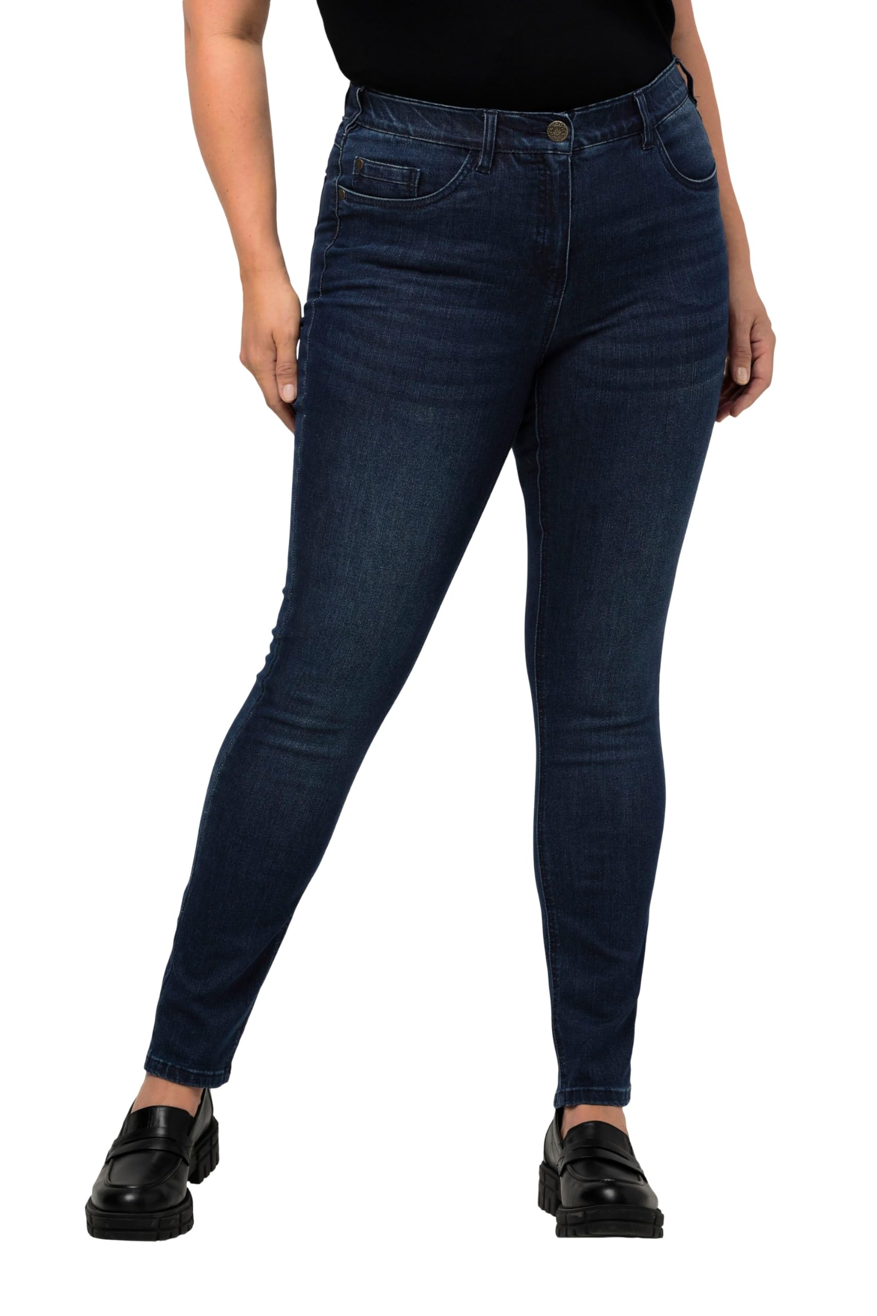 Ulla Popken Damen große Größen Übergrößen Plus Size SkinnyJeans Sarah, schmale 5-Pocket-Form, High Waist 796779