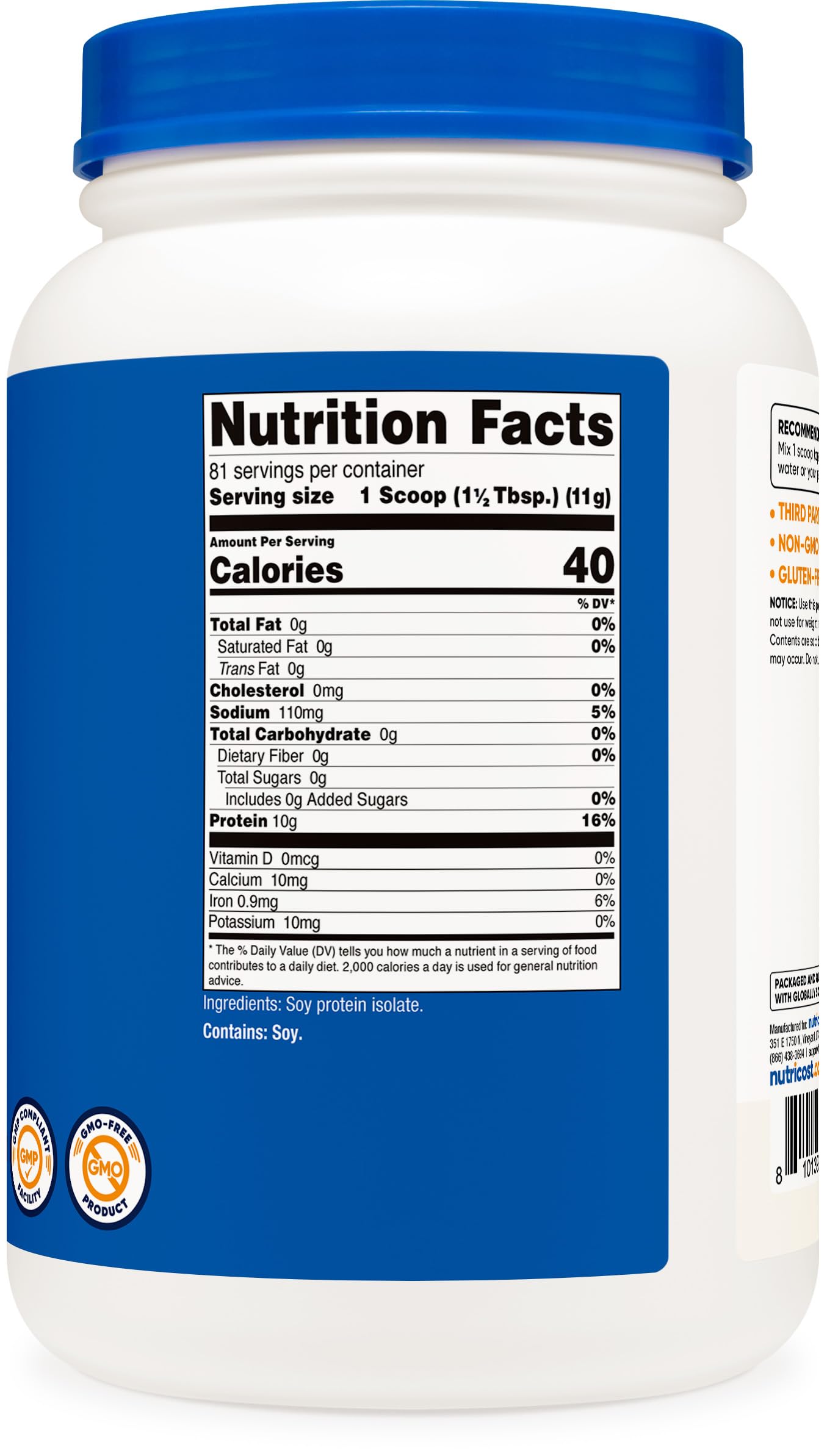 Nutricost Soy Protein Isolate Powder (Unflavored) 2LB — Amazon image 5