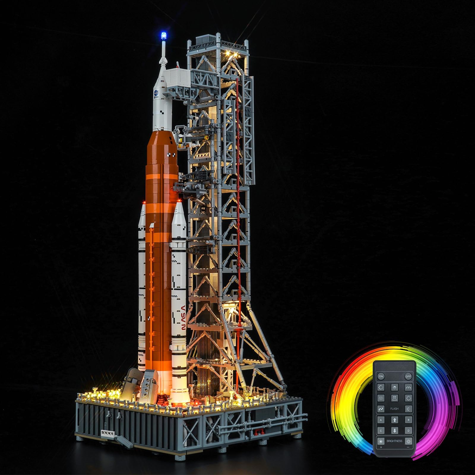Upgraded Led Light Kit Compatible with Lego NASA Artemis Space Launch System Building Set, Remote Control Version Compatible with Lego 10341 (Model Not Included)
