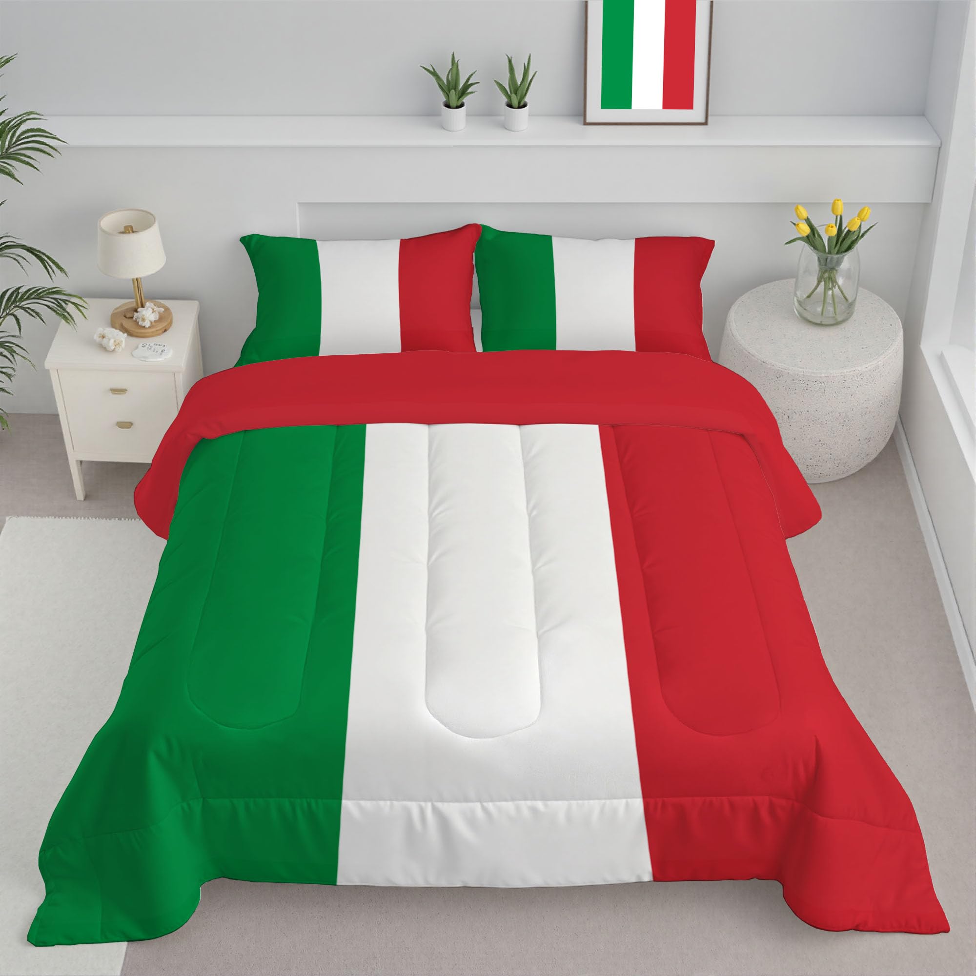 Édredon drapeau italien 200x200 pour un lit 2 personnes tendance