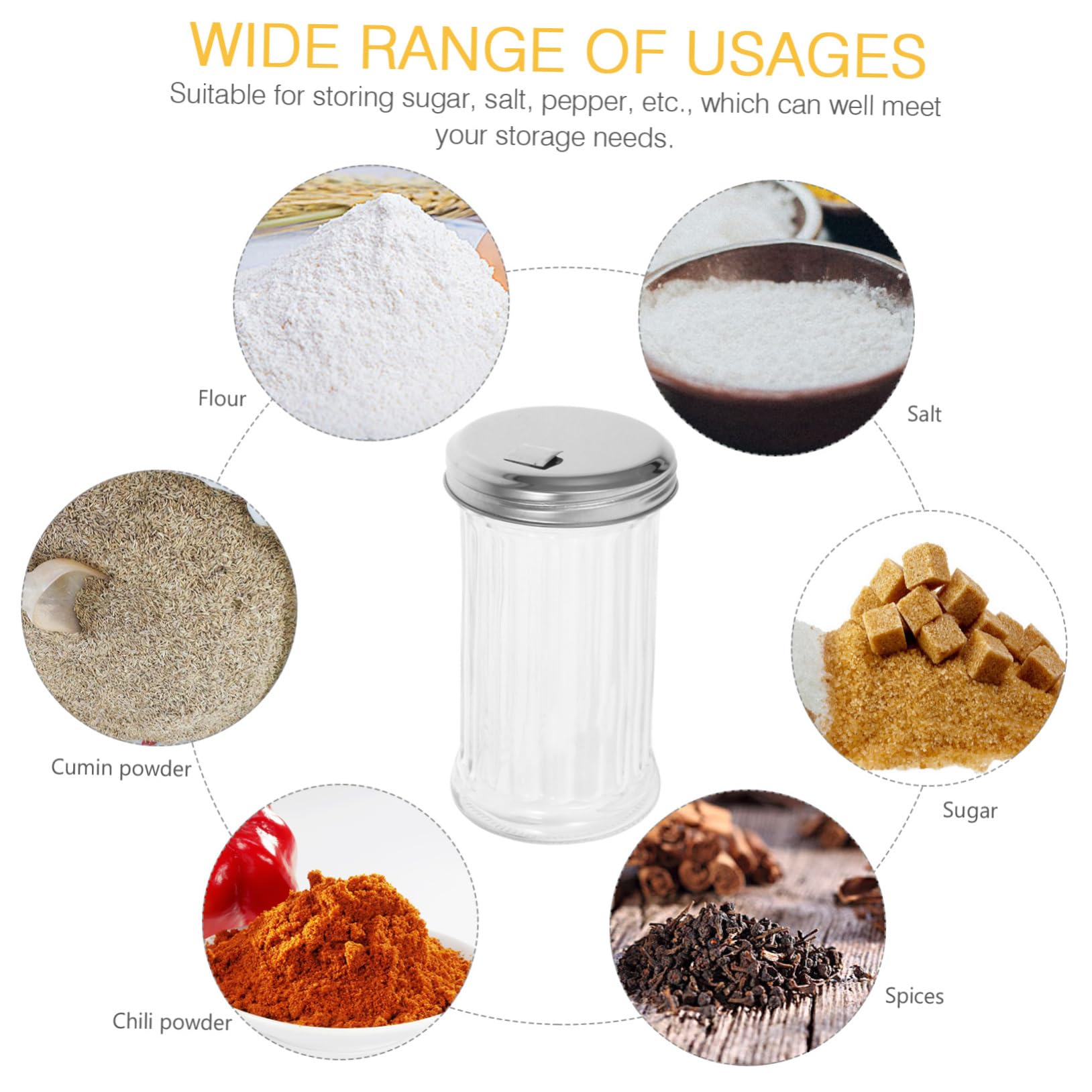 Juego De 4 Frascos De Condimentos De Vidrio De 330 Ml, Salero y Pimentero De Cristal, Dispensador Sellado Sin Tapa Para Cocina y Barbacoa, Utensilios Para Condimentar Hogar y Restaurante