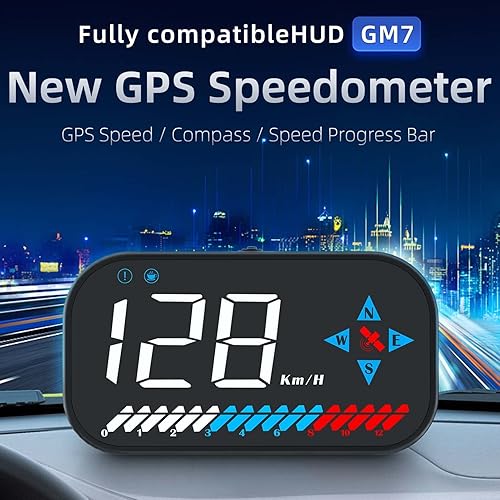 Miniatura 2 de ACECAR - Velocímetro GPS, pantalla universal con GPS para automóvil, velocímetro HUD con interfaz USB, velocidad, dirección de conducción,