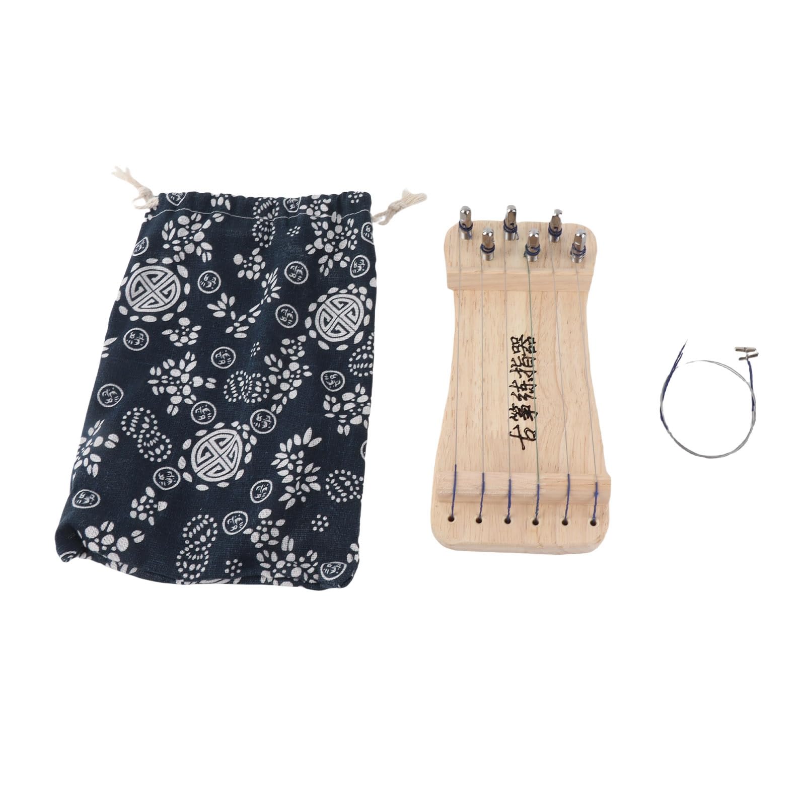6 Strings Guzheng Finger Trainer Mini Guzheng Training Tool Musical Instrument Solid Wood Wooden Mini Guzheng Beginners Fingering Practice Tool 8.3x3.7in - Image 3