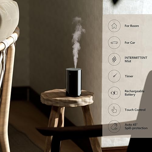 Miniatura 3 de Airversa Kit de iniciación de difusor de aceite esencial sin agua con 4 x 0.3 fl oz de aceite de fragancia de hotel, funciona con baterías, mini