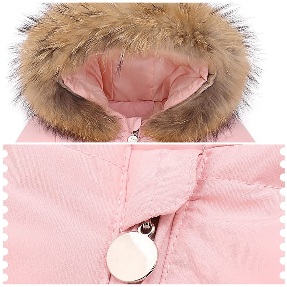 Kinder Säugling Jungen Mädchen Niedlich Daunen Schneeanzug Winter Overall Verdickt Spielanzug Schneeoverall Strampler Einteiler Outfit mit Kapuze