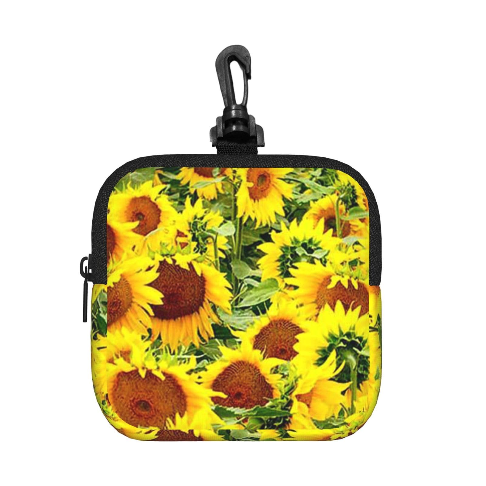 Sunflowers Print Square Storage Bag Travel Toiletry Cosmetic Organizer Pouch Lightweight Reusable