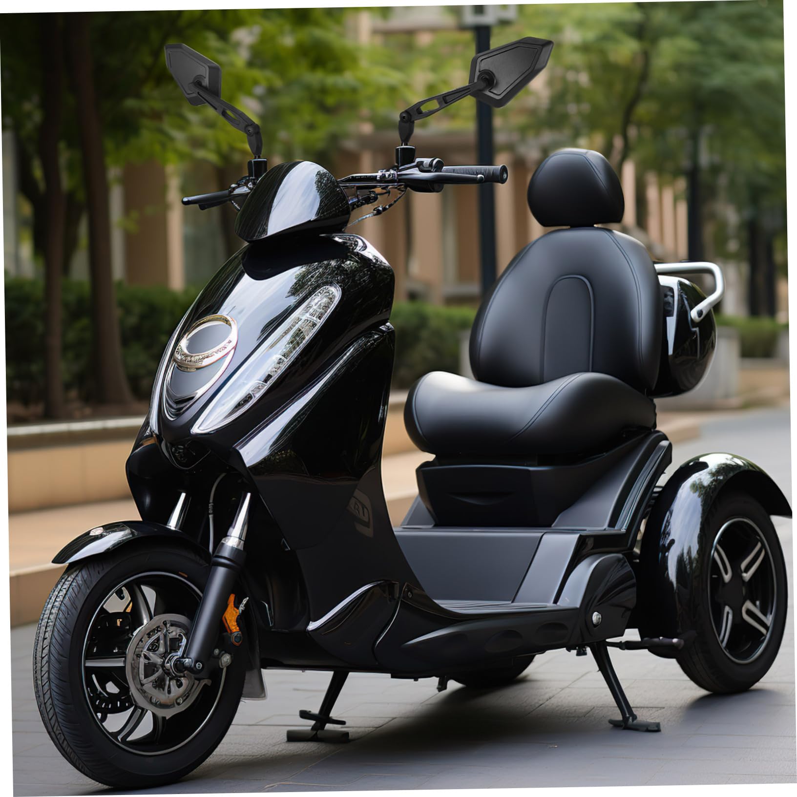 Rétroviseurs pour Moto Réglables sur Guidon Design Polygonal Miroir Clair