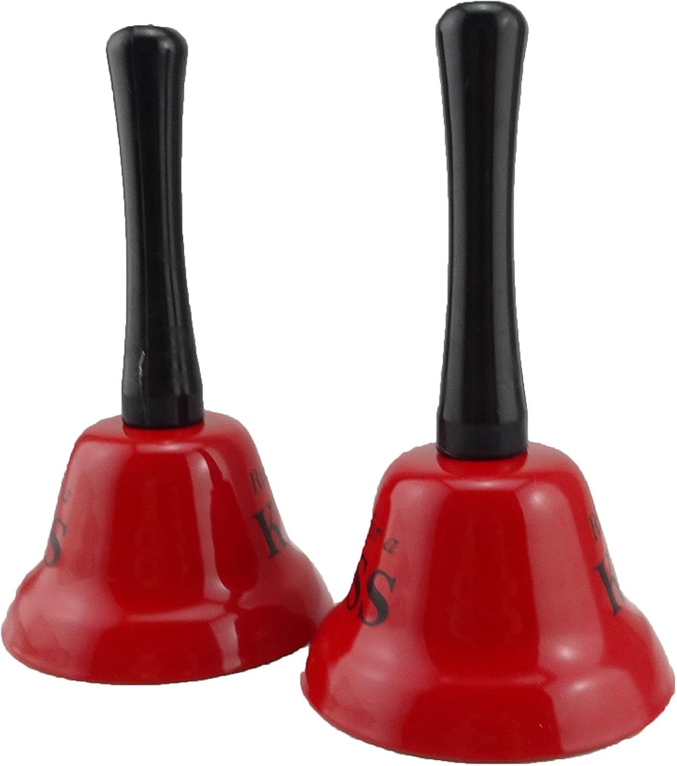 Honbay 2Pcs of Hand Bells, Call Bell for Family Loves, Musical Hand Bells, Cow bells with Stick Grip Handle Bell for Cheering at Sporting & Wedding Events, Food Line, Alarm, Jingles, Ringing