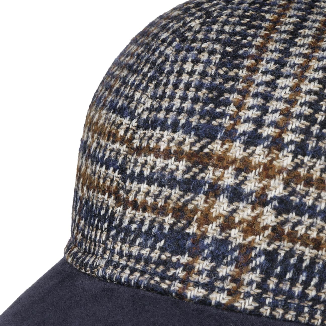 Lierys Gorra Tweed Check Hombre - de Lana béisbol Cerrado por atrás, con Visera otoño/Invierno Invierno