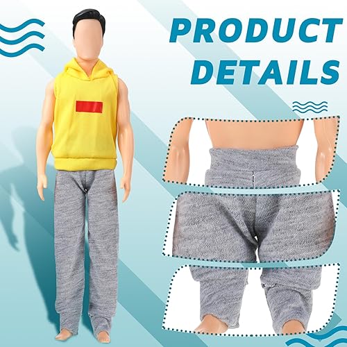 Miniatura 4 de Bencailor 6 piezas de ropa de muñeca para niño, pantalones cortos de playa, traje de baño con estampado tropical, accesorios de muñeca para muñecas