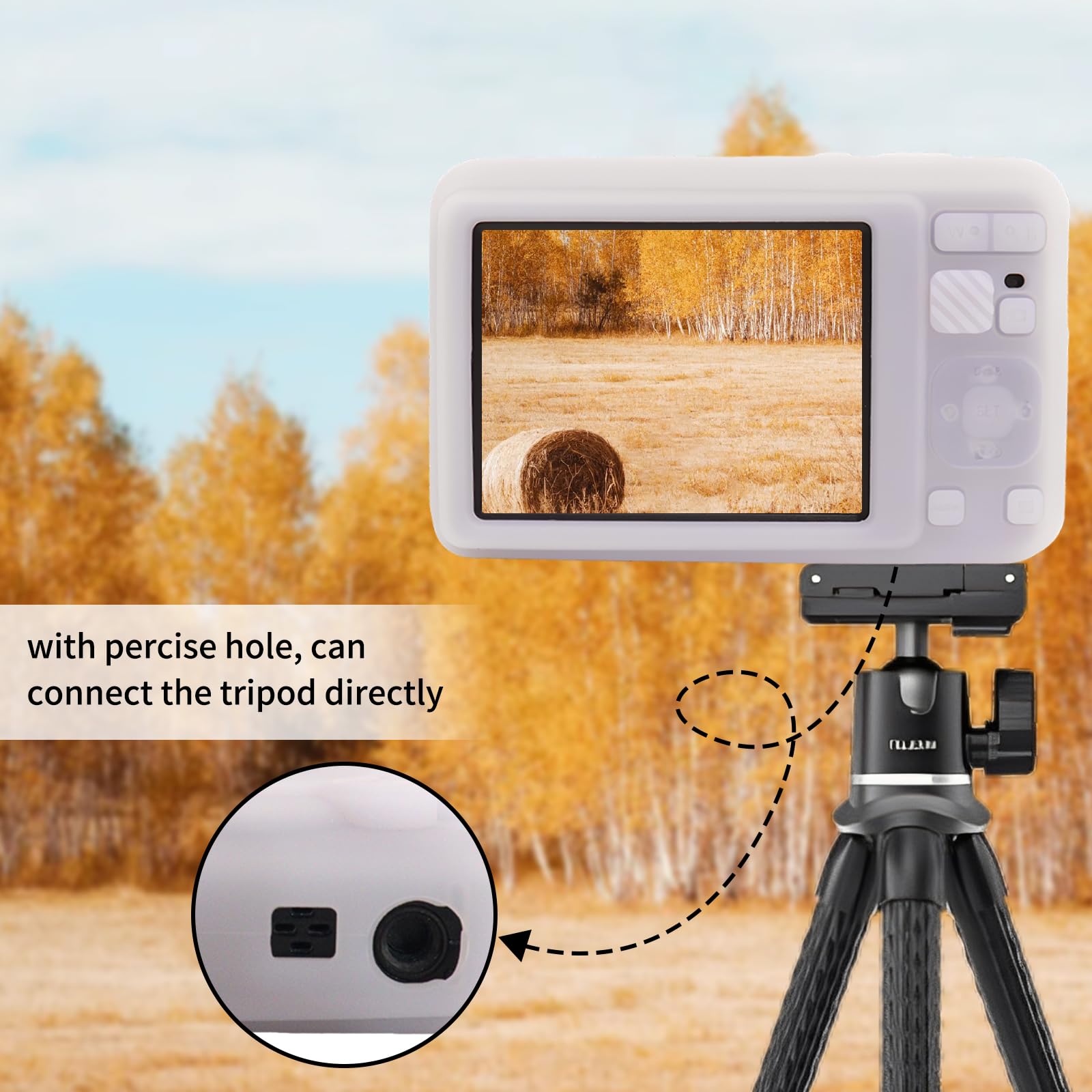 MUZIRI KINOKOO Etui do Kodak Pixpro FZ55, Miękka silikonowa obudowa ochronna na aparat cyfrowy Kodak FZ55 z odpinanym osłonięciem obiektywu - Elegancka i odporna na zarysowania - Różowy bonbonowy