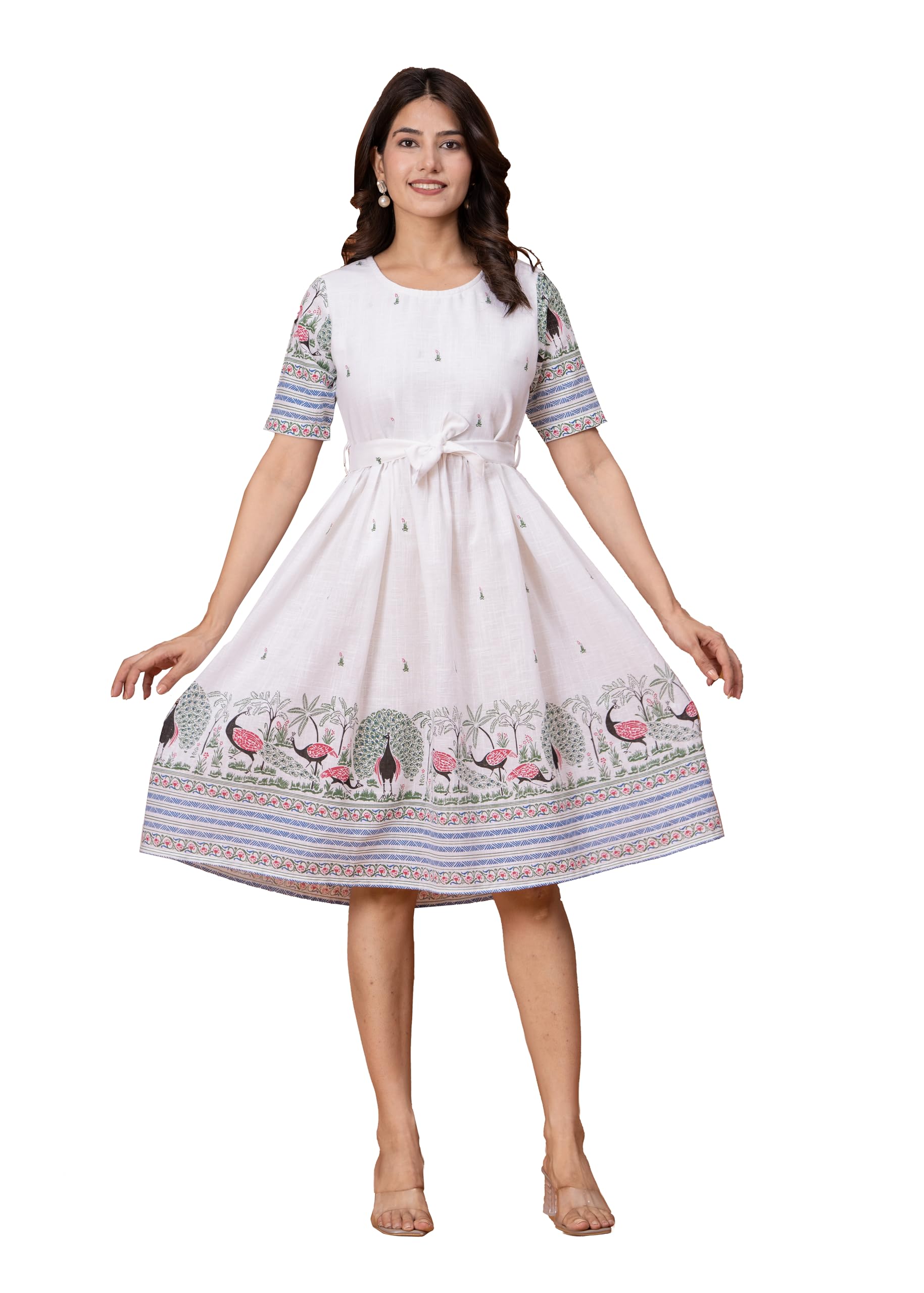 SOURABH Fashion Women Fit and Faler Comfortable Formal Dress Knee Length-picture-22
