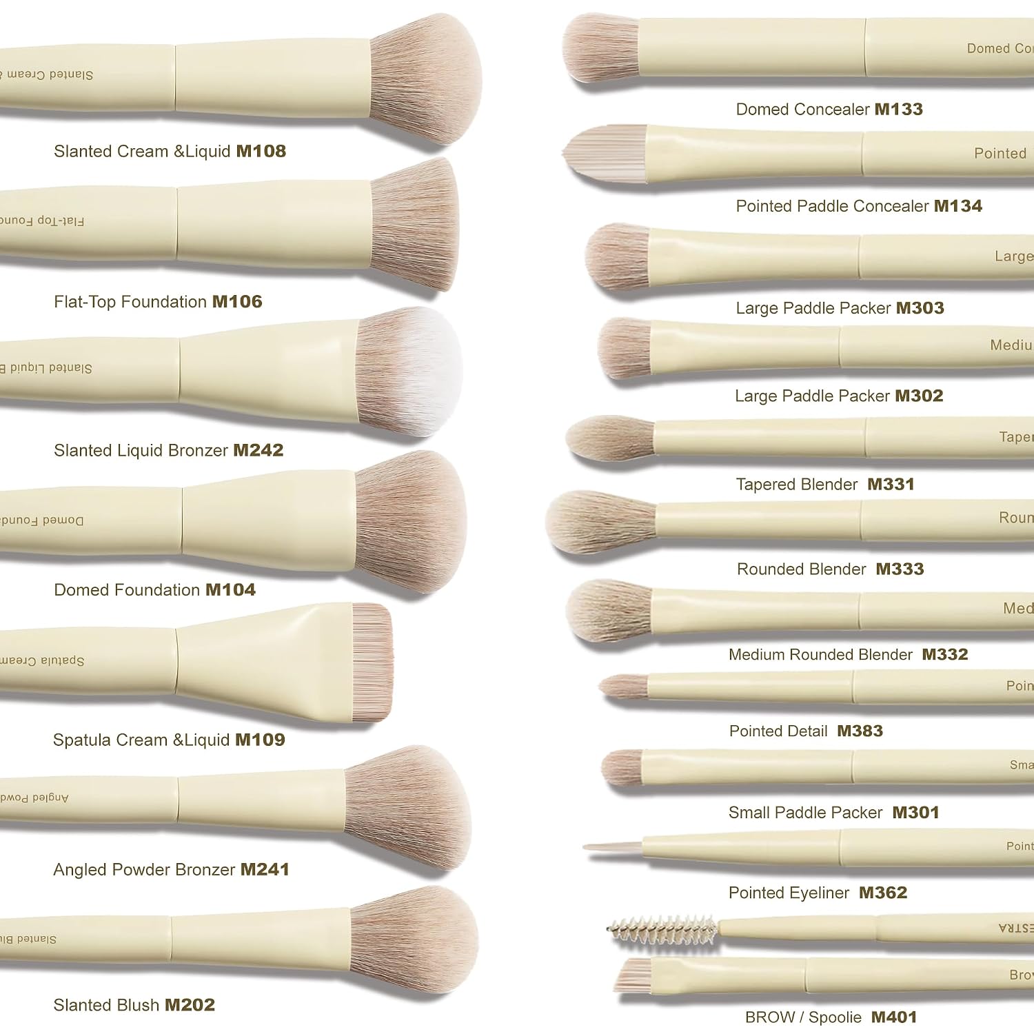 Buttery Blends Brush Set 18Pcs Face&Eye Makeup Brushes Set labeled