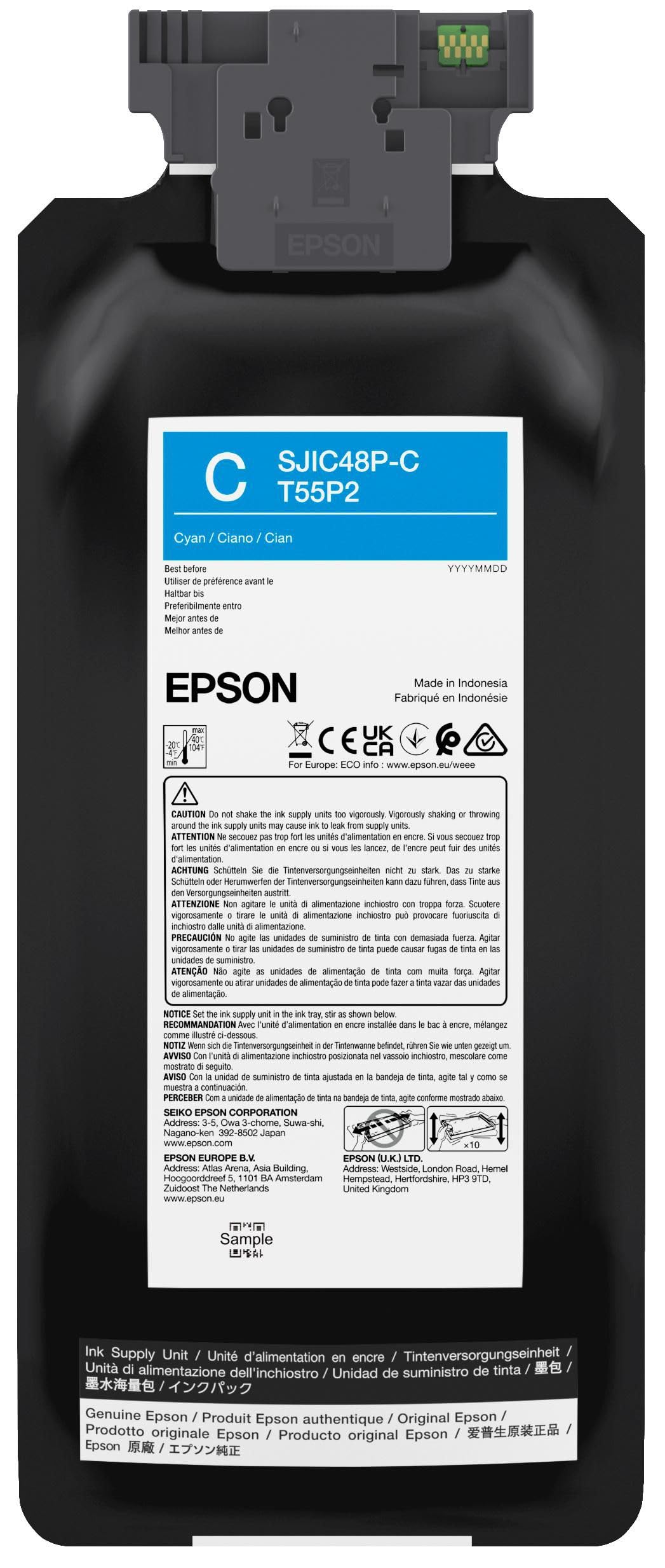 Epson Cyan C13t55p240/Sjic-48-P-C Ink Cartridge 480Ml For Colorw