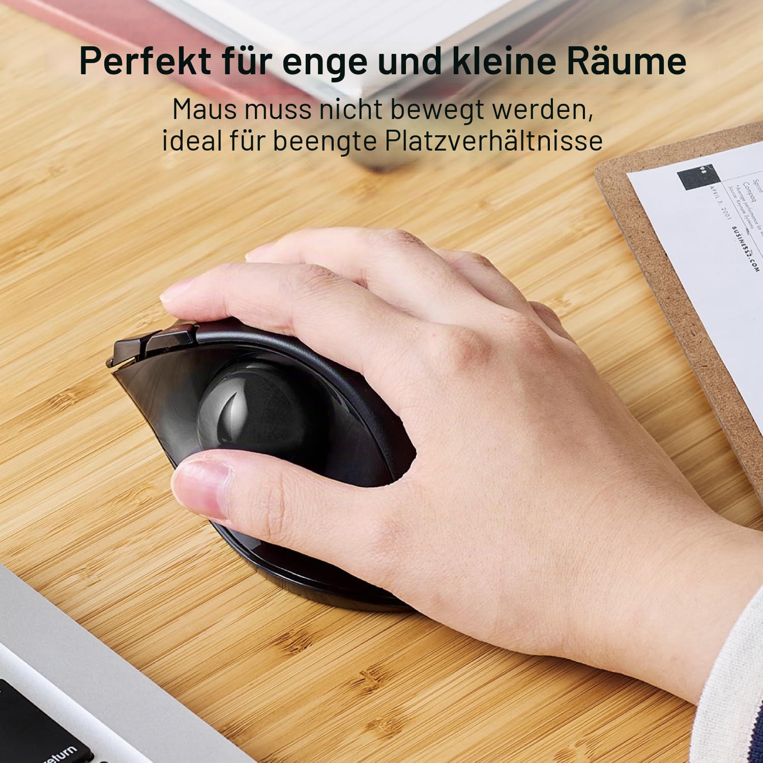 ELECOM EX-G Trackball-Maus, 2,4 GHz USB Wireless, Ergonomisches Design, Daumensteuerung, glatter Rollball, optische Verfolgung, 6 programmierbare Tasten, Neigungs-Scroll, Computermäuse für Laptop, PC,
