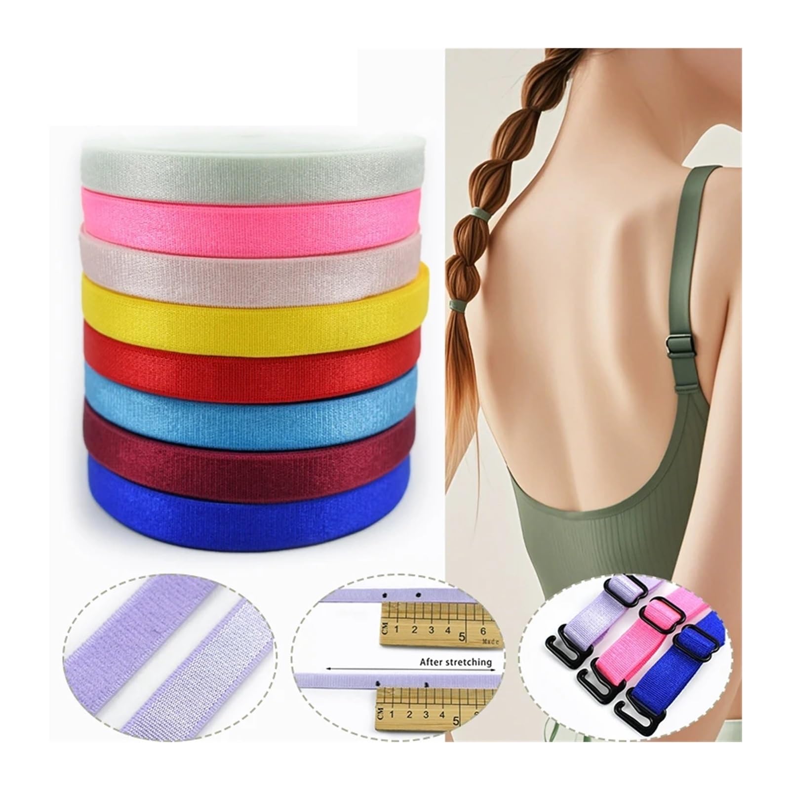 5/10/20 metrów 10mm nylonowe opaski elastyczne bielizna bikini gumowa wstążka pasek biustonosza taśmy taśmy rozciągliwe DIY akcesoria do szycia(KoreanPink,20Meters)