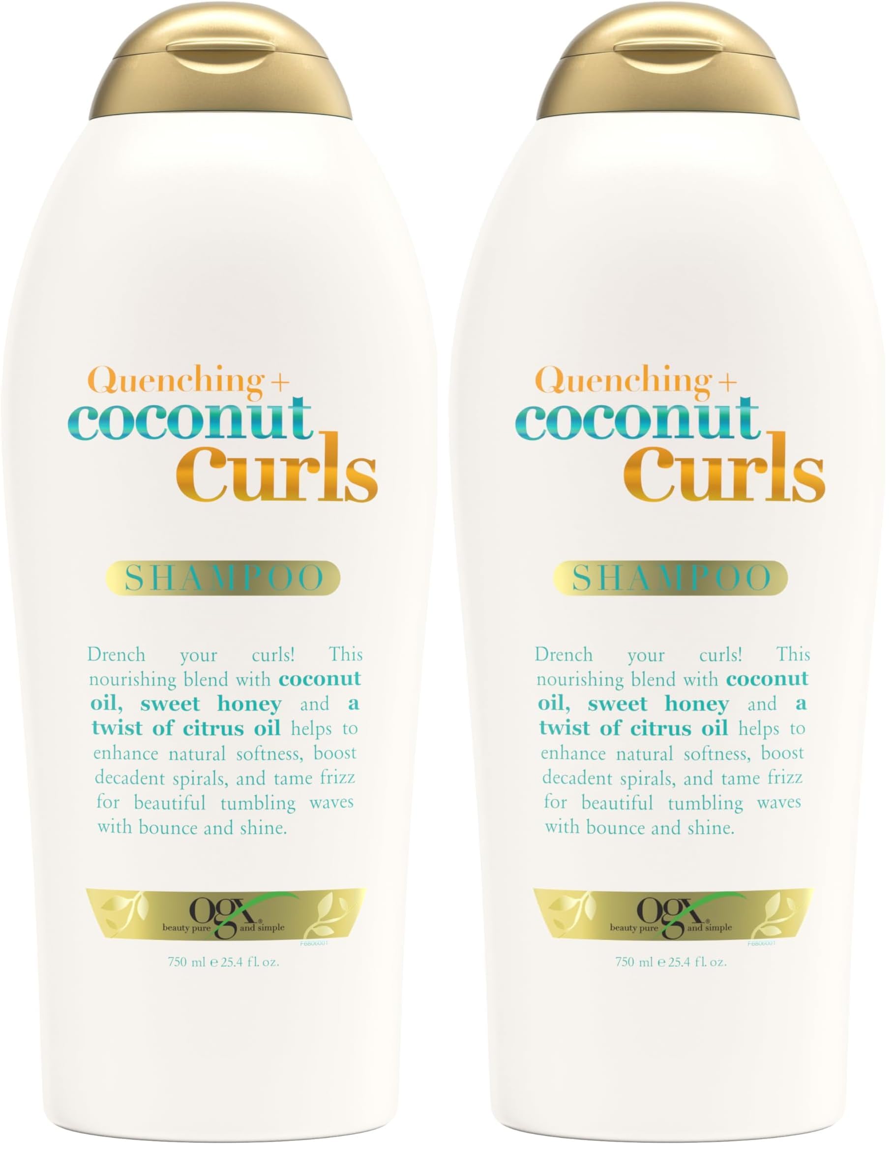 OGX Coconut Curls Shampoo, 25.4 fl oz (Pack of 2)