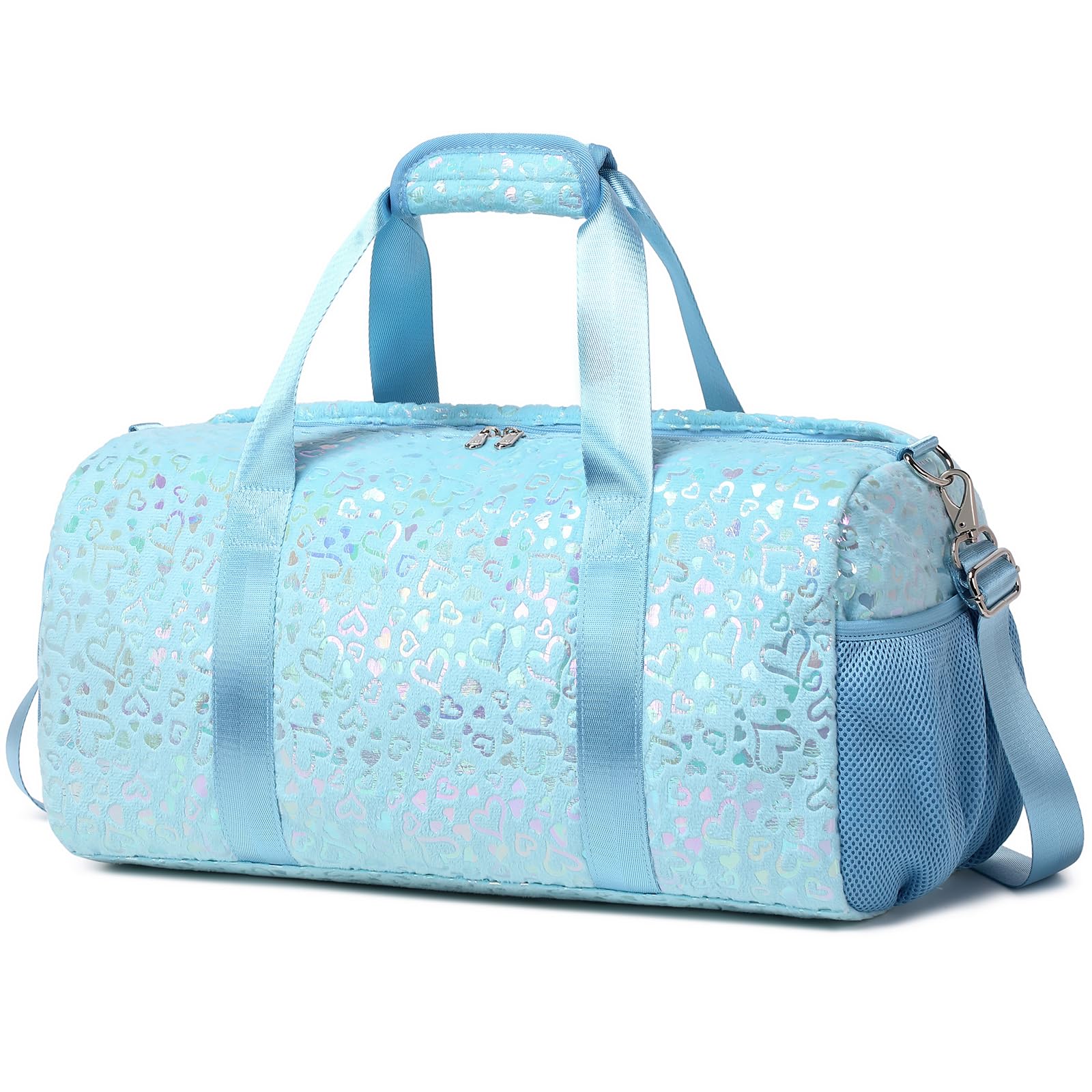 Duffel Bag for Girls Fluffy Dance Bag for Girls Ballet Bag Girls Gymnastic Bag Water Resistant Travel Duffle Bags with Shoes Compartment
