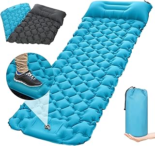 Almofada de dormir,Lianai Almofada de dormir de acampamento com bomba embutida ultraleve Colchão de dormir inflável à prova d'água Colchão de ar de acampamento para mochila de caminhada barraca de vi