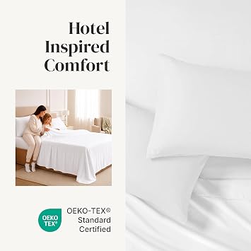 Modern Threads Soft Microfiber Solid Sheets - Luxurious Microfiber Bed Sheets - Includes Flat Sheet, Fitted Sheet with Deep Pockets, Pillowcases White Twin