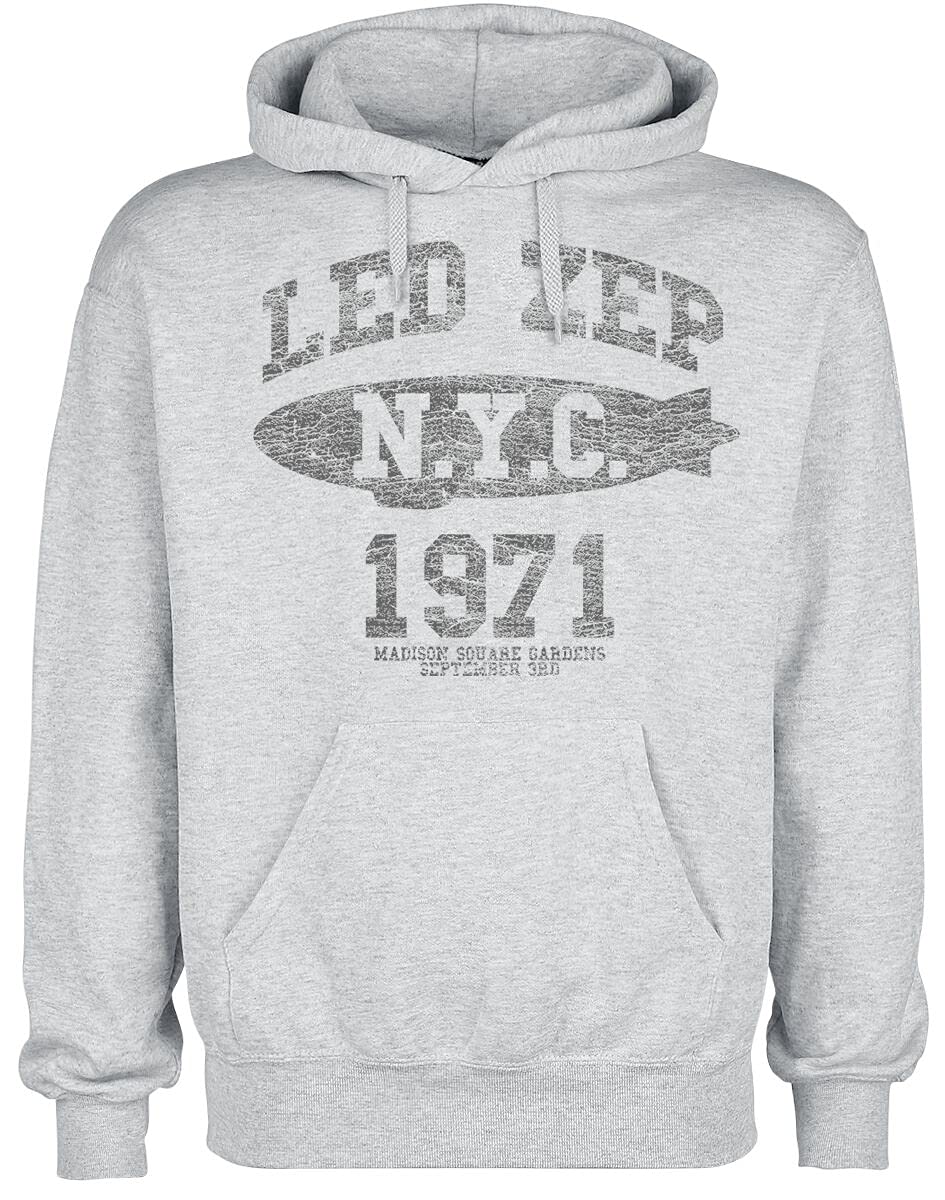 Sweat à Capuche Unisexe Led Zeppelin - Noir, Imprimé Graphique - Coton/polyester - Coupe Décontractée - Fabriqué En Espagne
