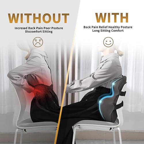 Miniatura 2 de ProtoArc ComfortX LC - Almohada de apoyo lumbar ergonómica para aliviar el dolor de espalda baja, almohada lumbar de espuma viscoelástica con 2