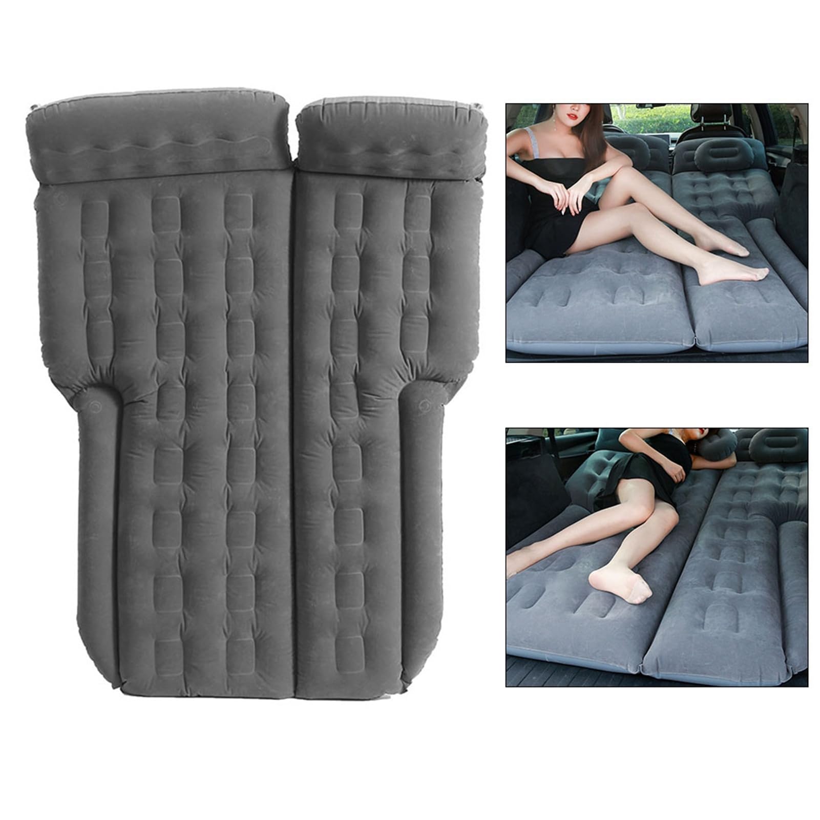Fyearfly SUV nadmuchiwany materac, 185 x 110 cm, podróżny kemping samochodowy łóżko dmuchane, wygodne rozwiązanie na tylne siedzenie, łatwa instalacja, szary
