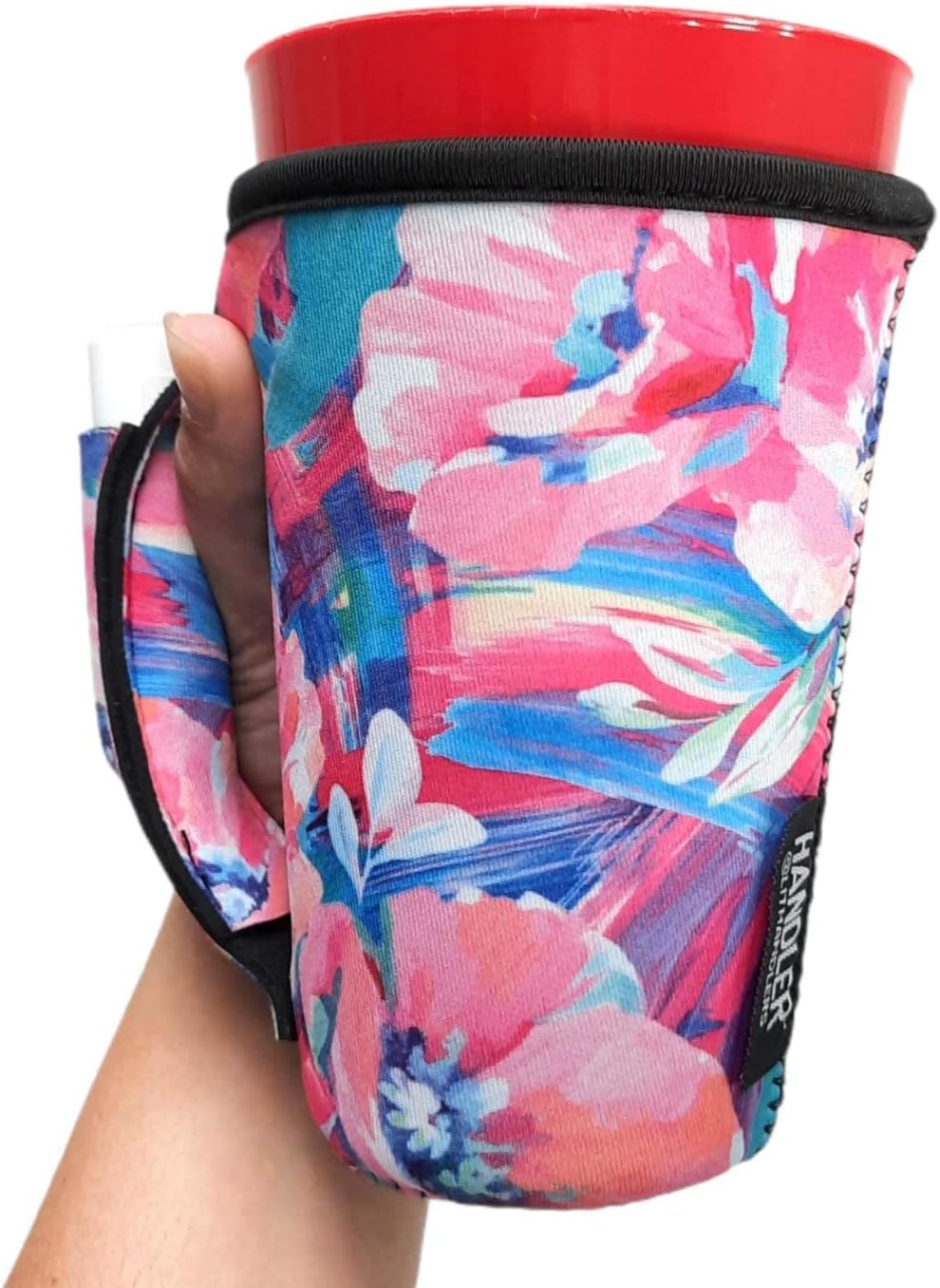 Lit Handlers Pint Glass Sleeve -Neoprene Cup Holder with Handle & Pocket for Pint Cup -Machine Washable Drink Sleeves & Reusable Covers - Insulated, Water Resistant & Snug Fit Beer Cooler (Kokomo)