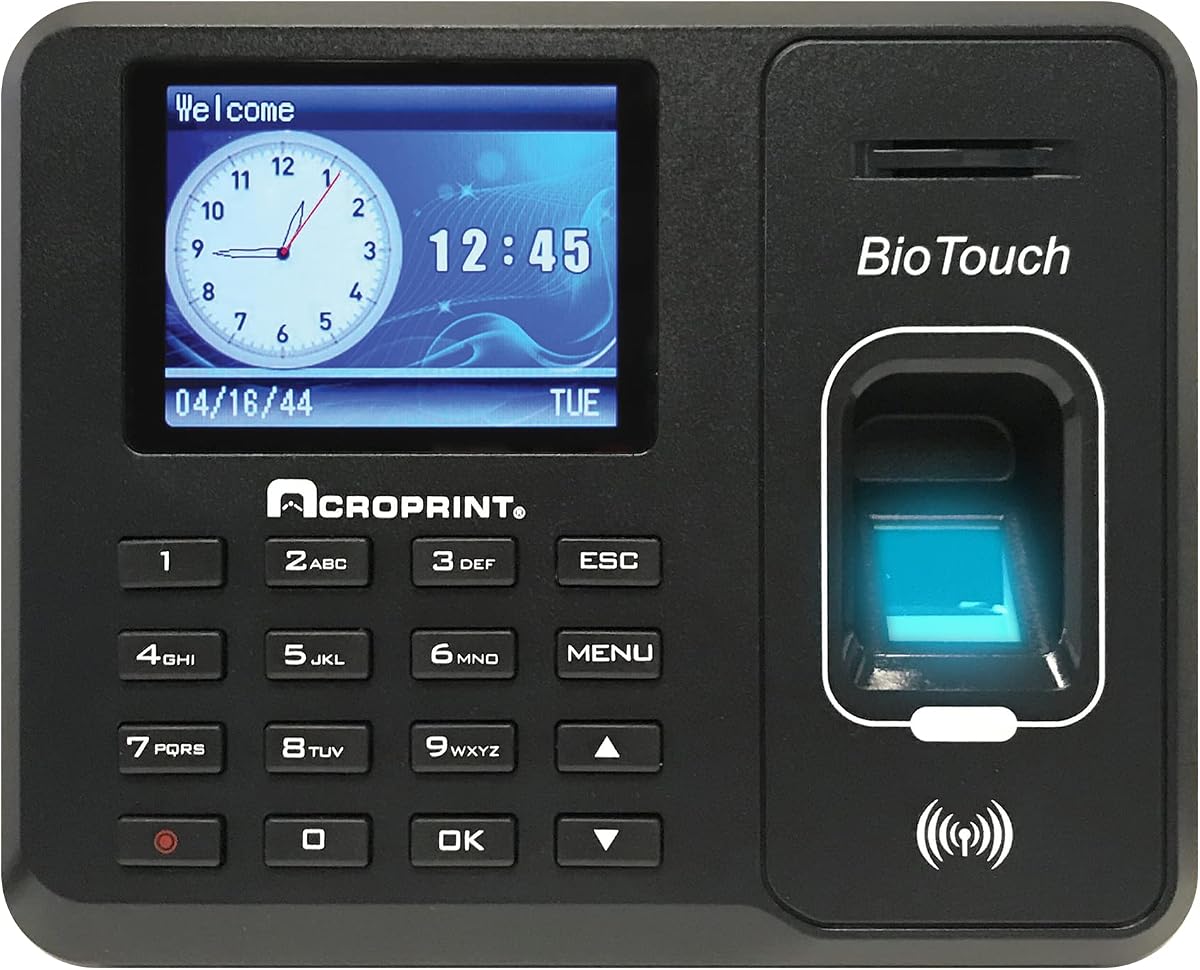 Acroprint BioTouch Self-Contained Automatic Biometric Fingerprint/Proximity Time Clock (KM200)