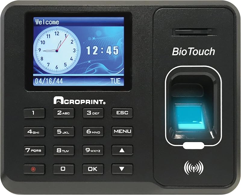 Acroprint BioTouch Self-Contained Automatic Biometric Fingerprint/Proximity Time Clock (KM200)