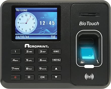 Acroprint BioTouch Self-Contained Automatic Biometric Fingerprint/Proximity Time Clock KM200