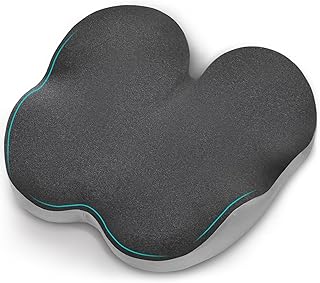 Cojin Silla Oficina, Cojin Ortopedico para Coxis y Lumbar, Cojín de Asiento Ergonómico de Espuma con Memoria, Cojin Coxis Alivio del Dolor para Coche Ruedas Gaming - Gris
