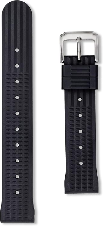 Black Waffle FKM Dive Strap | 20mm 22mm | Soft Waterproof FKM Rubber