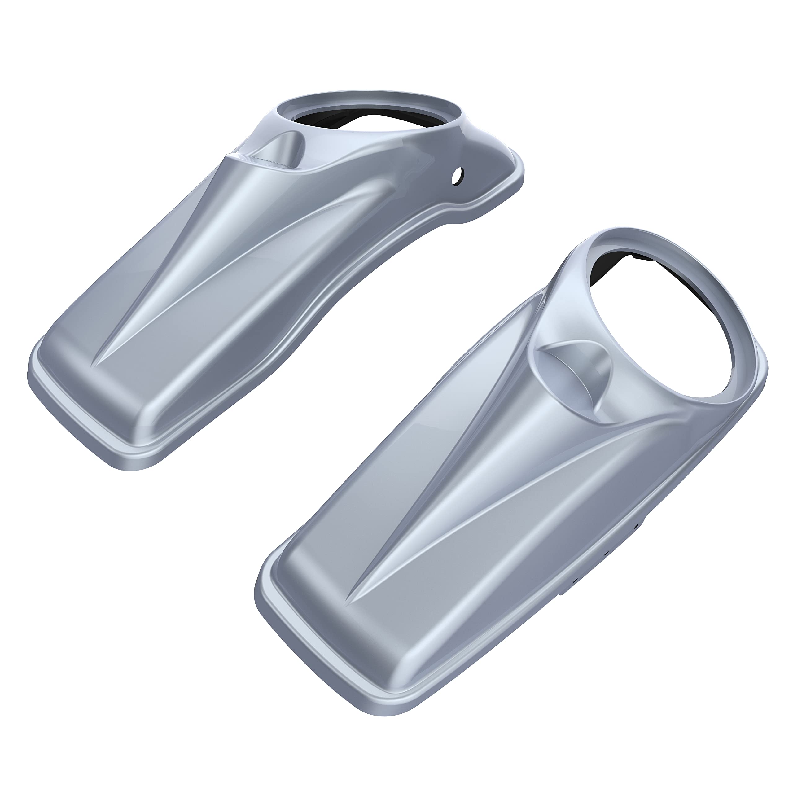 Moto Onfire 8 inch Saddlebag Speaker Lids Fit for 2014+ Harley Touring - Brilliant Silver