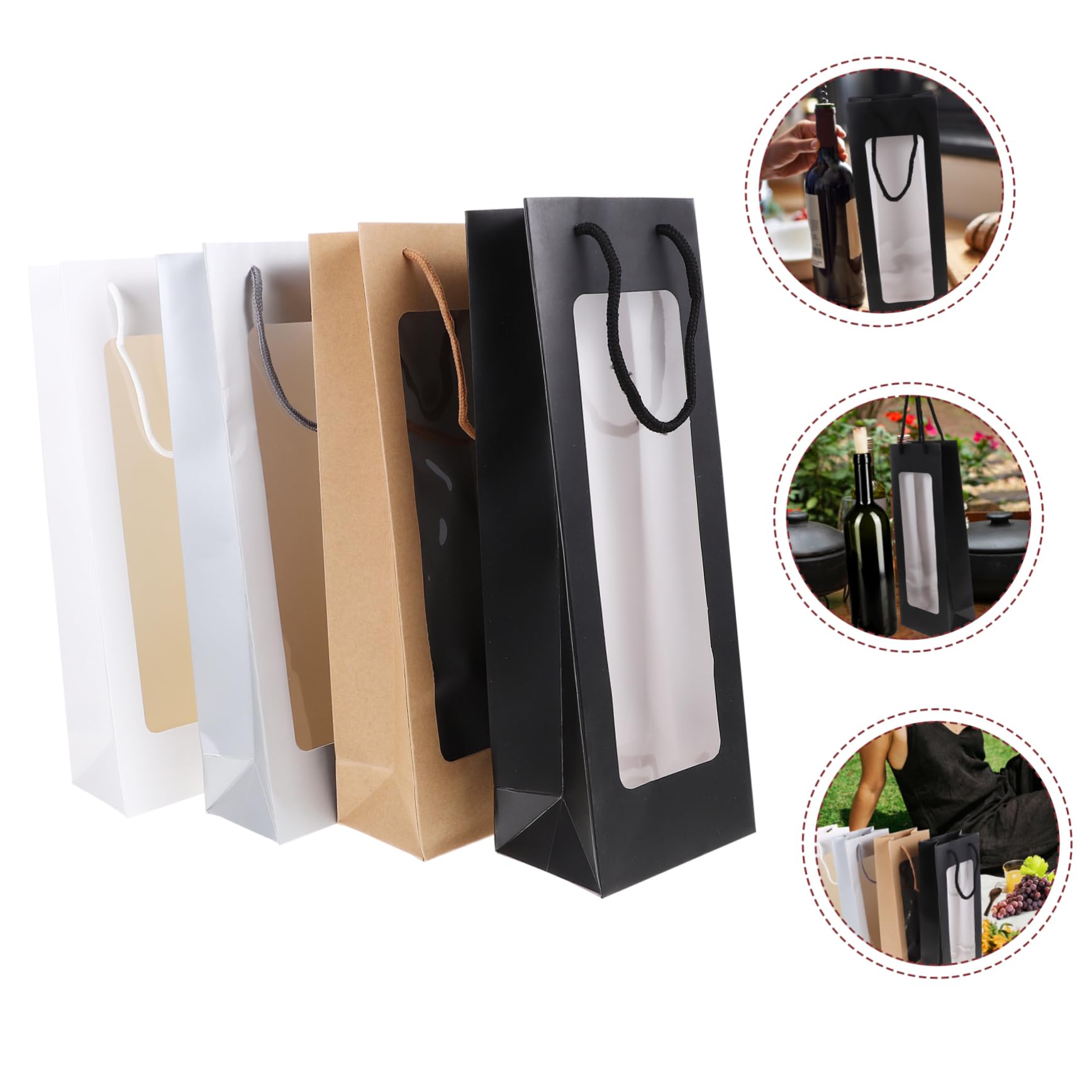 TOPBATHY 5 Ensembles Pochette Sachet Scellable Pour À Vin Range Bouteille Porte Bouteille D' De Bouteilles De Vin Rouge Papier 4 Pièces * 5