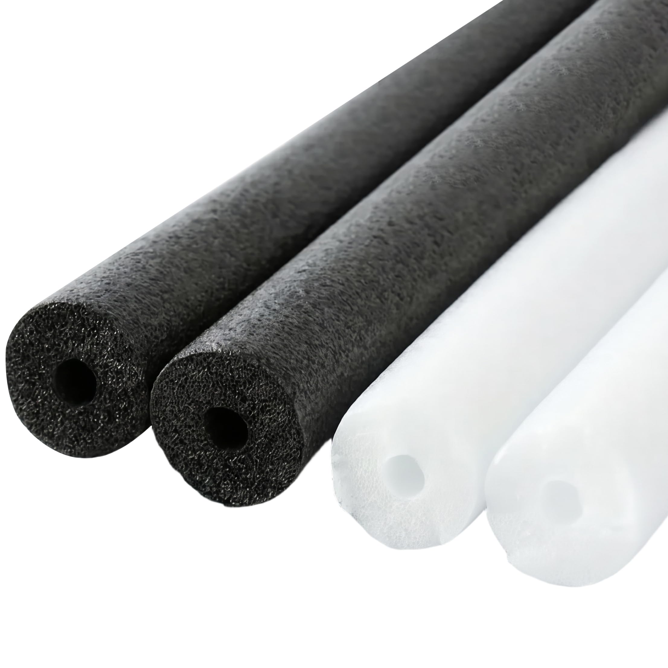 Pool Noodles Foam - 4 Pack Hollow Buoyant Pool Noodles, Shock-Absorbent Safe Aid for Water Activities, Black & White